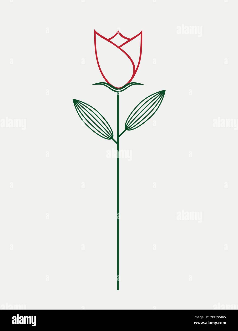 Detailed red rose, symbol for gift, wedding, love or friendship, vector illustration logo with copy space Stock Vector