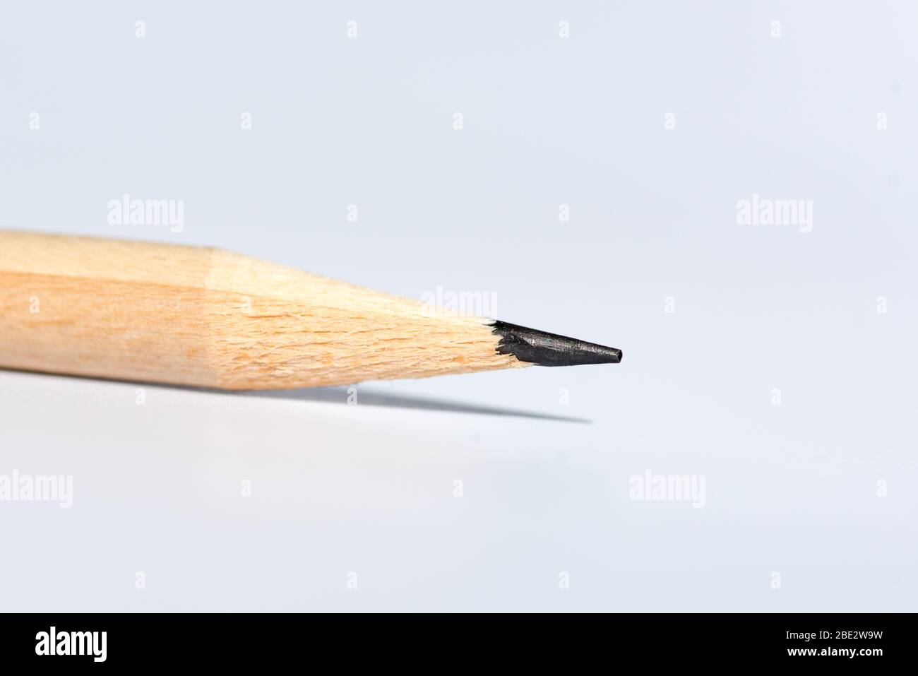 Pencil tip macro view on white background Stock Photo