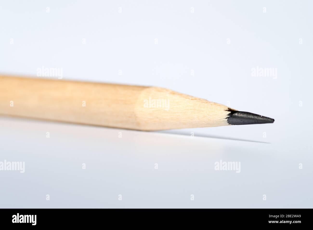 Pencil tip macro view on white background Stock Photo