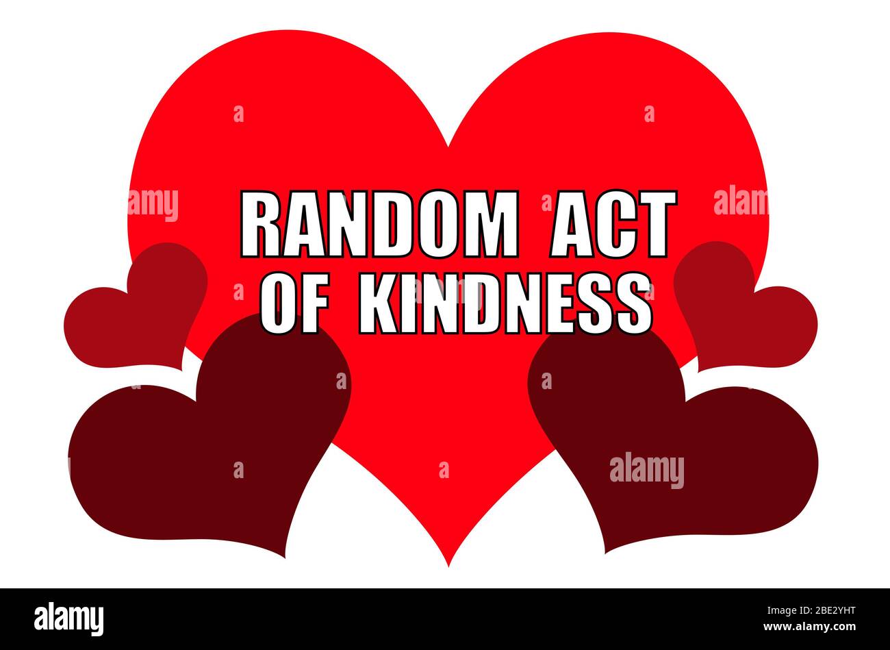 Random act of kindness on a red love background Stock Photo