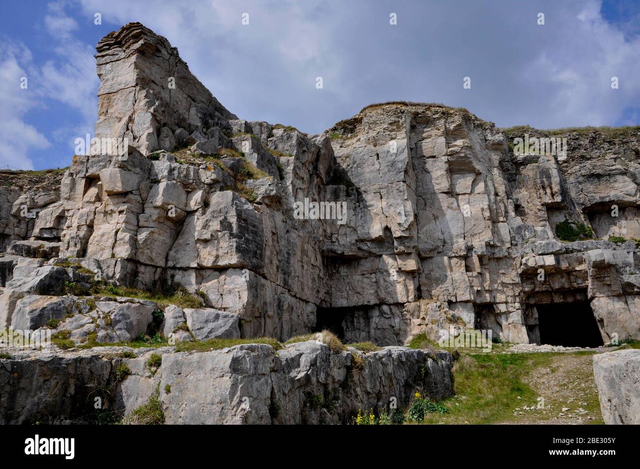 The disused quarry at Winspit cove on the Jurrasic coast near Worth Matravers on the Isle of Purbeck. Dorset.UK Stock Photo