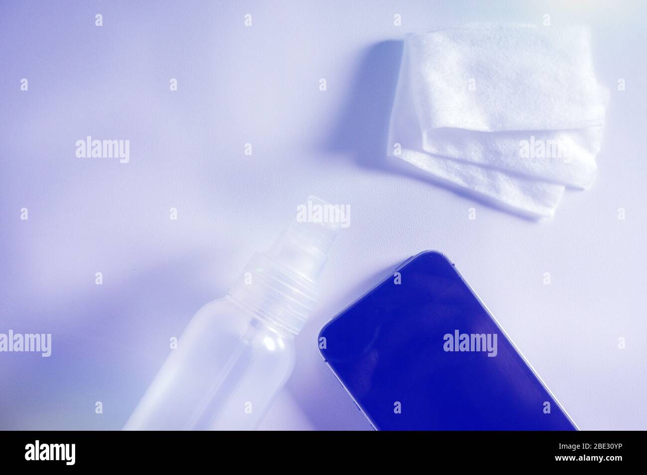 Phone screen disinfecting cleaning removing girls with antibacterial