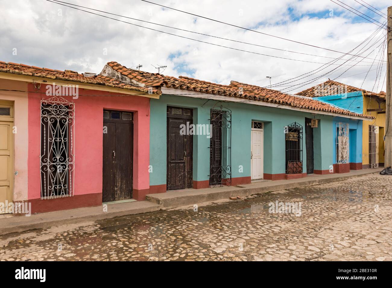 colorful houses at streets in trinidad on cuba Stock Photo Alamy