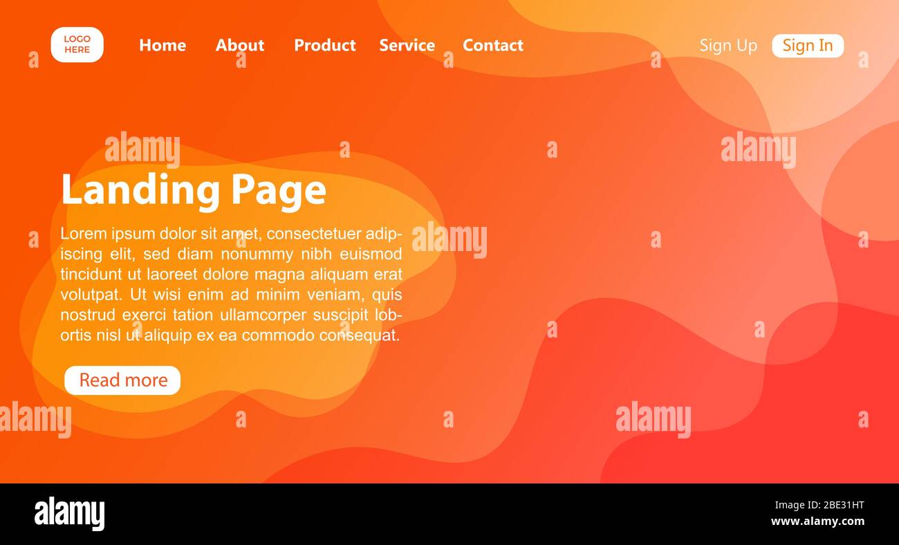 Abstract Landing Page Template, Colorful Landing Page Background