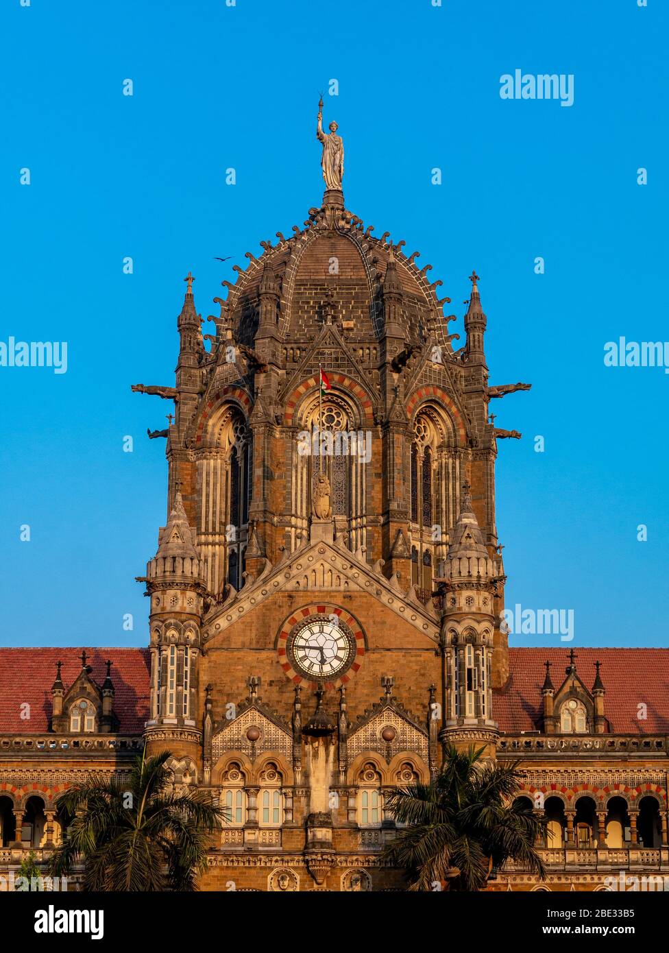 Chhatrapati Shivaji Terminus railway station (CSTM), is a historic railway station and a UNESCO World Heritage Site in Mumbai, Maharashtra, India Stock Photo