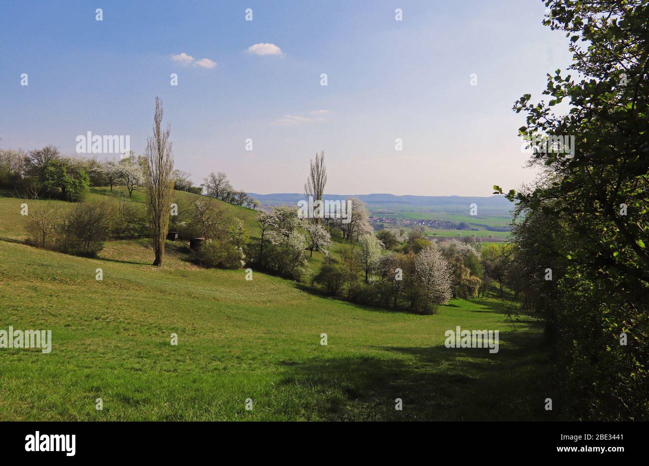 beautiful springtime landscape with a panoramic view Stock Photo