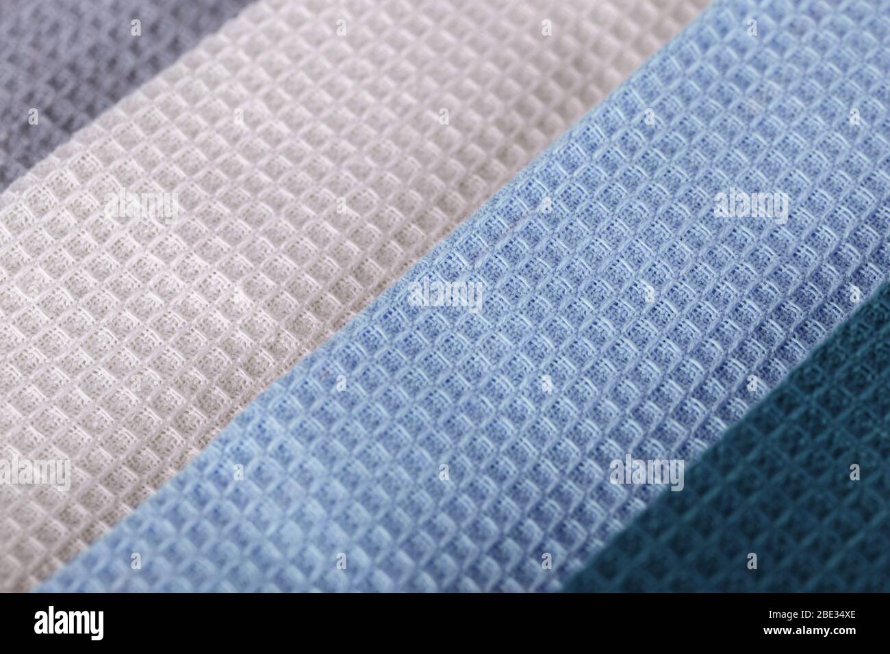 Blue grey and white cotton kitchen towels, horizontal Stock Photo - Alamy