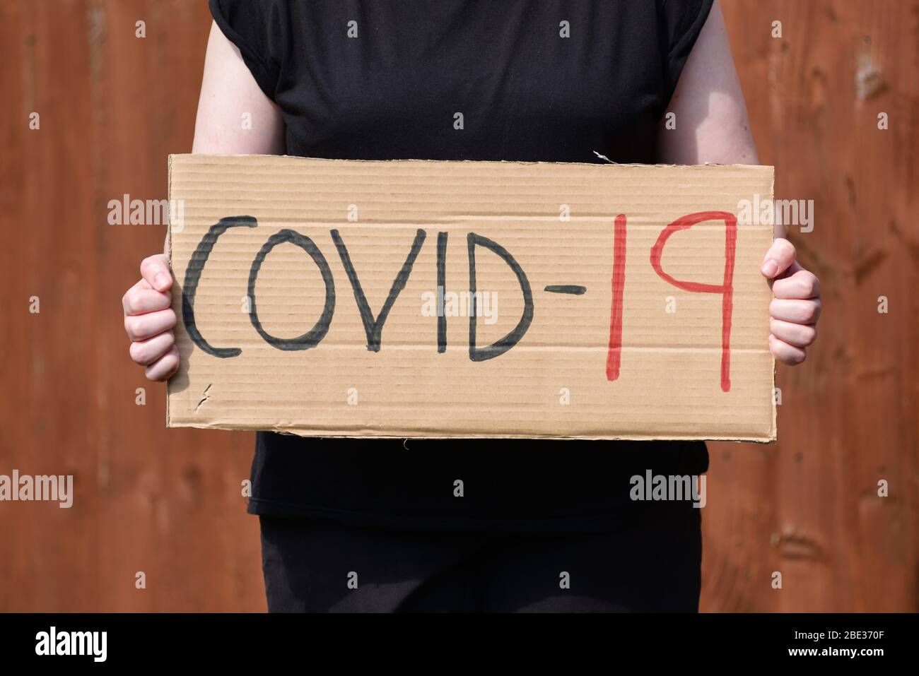 Coronavirus sign Rainbow Message Stay at Home Covid-19 . Stock Photo