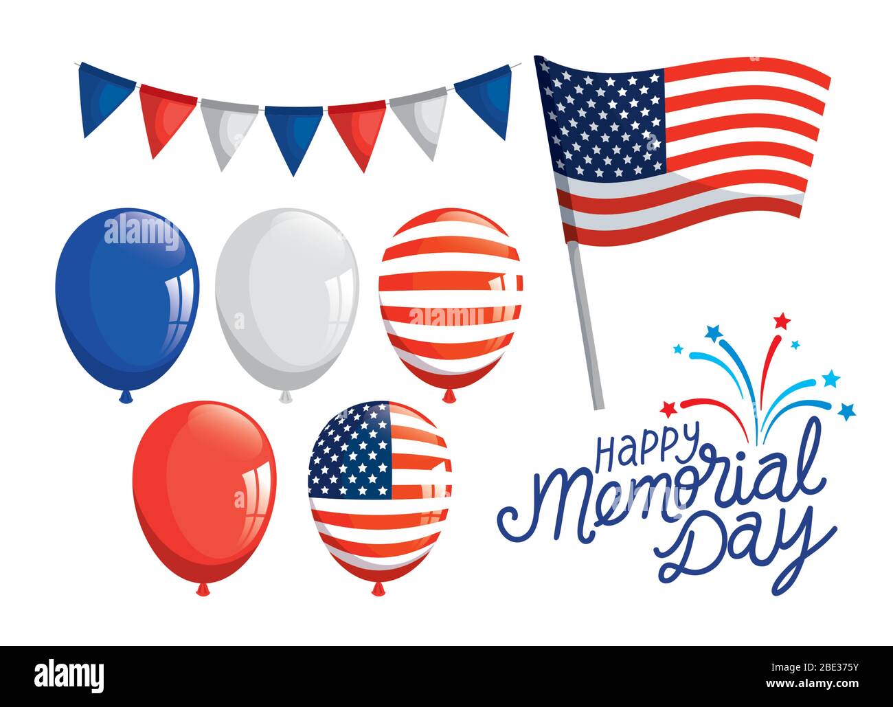 set icons of happy memorial day Stock Vector Image & Art Alamy