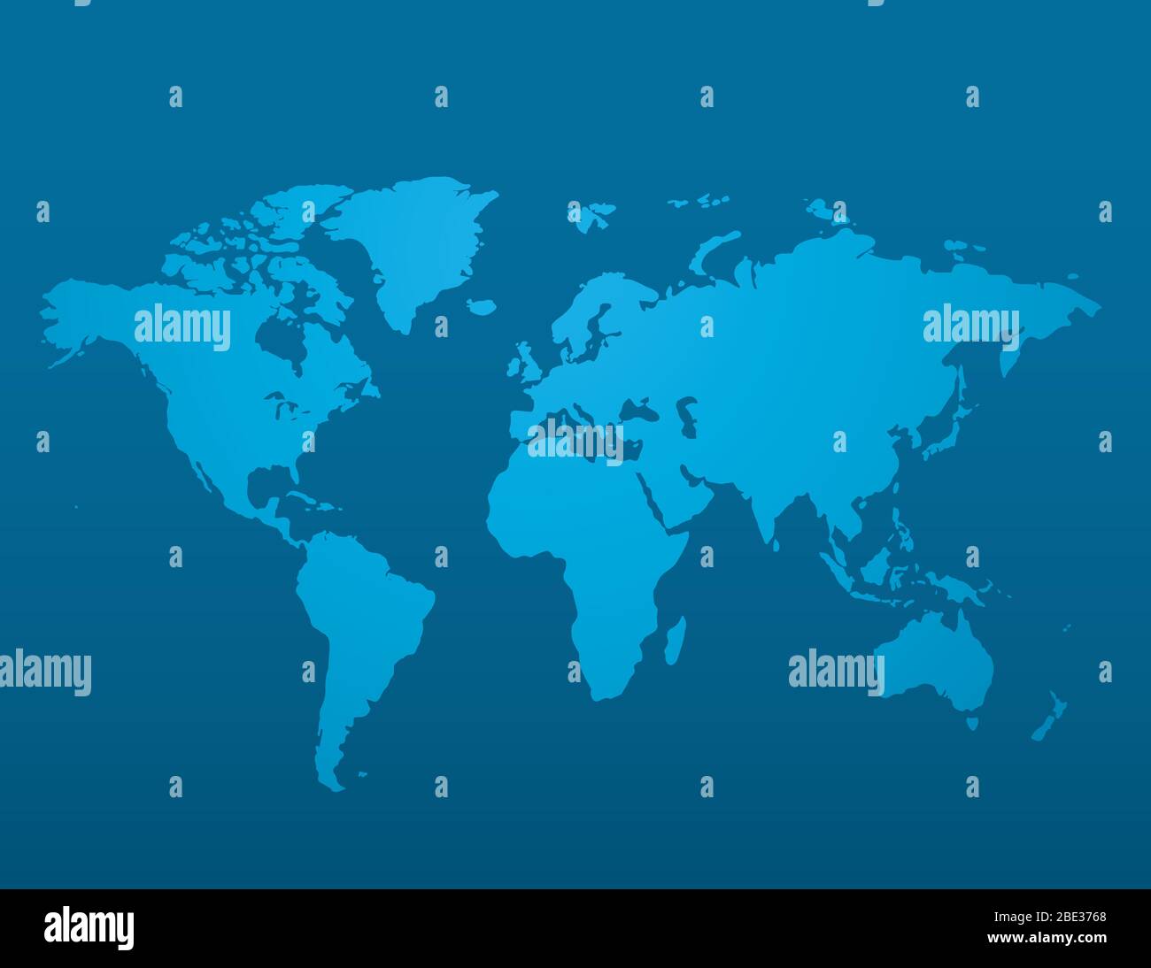 Blue similar world map blank on dark background for infographic. Vector illustration Stock Vector