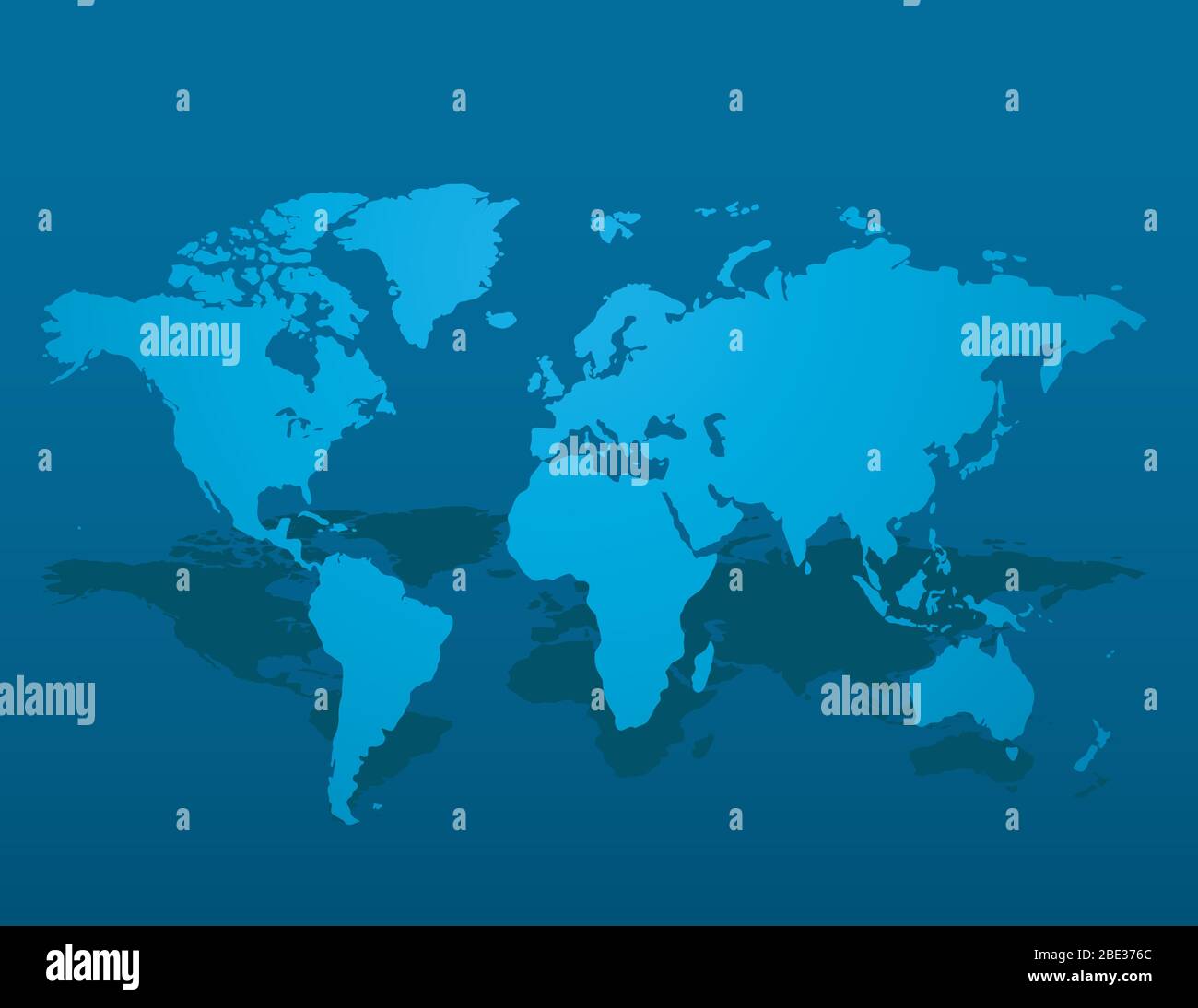 Blue similar world map blank on dark background for infographic. Vector illustration Stock Vector