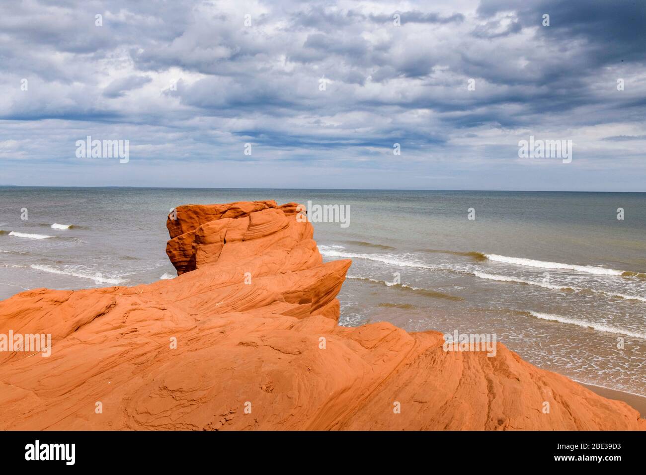 Canadian Maritimes, Canada, Gulf of St. Lawrence. Magdalen Islands, Iles de la Madeleine, Quebec. Coastline. Stock Photo