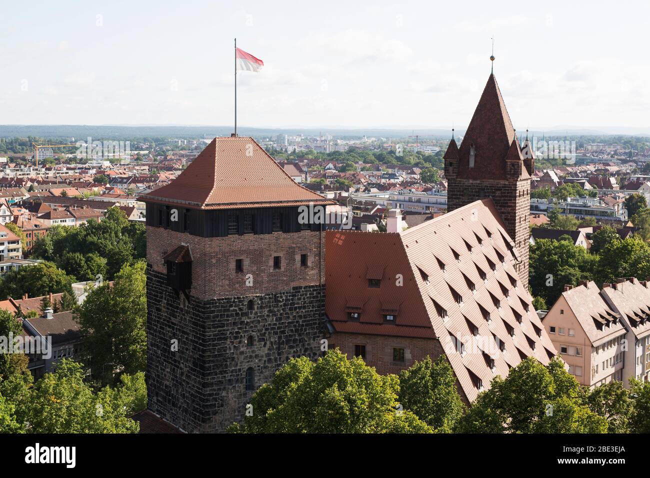 Views of the city from the Imperial Castle in Nuremberg, Germany. Stock Photo