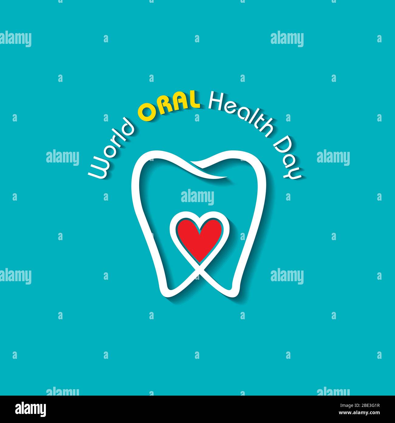 World Oral Health Day Design 20 March Vector Illustration Stock