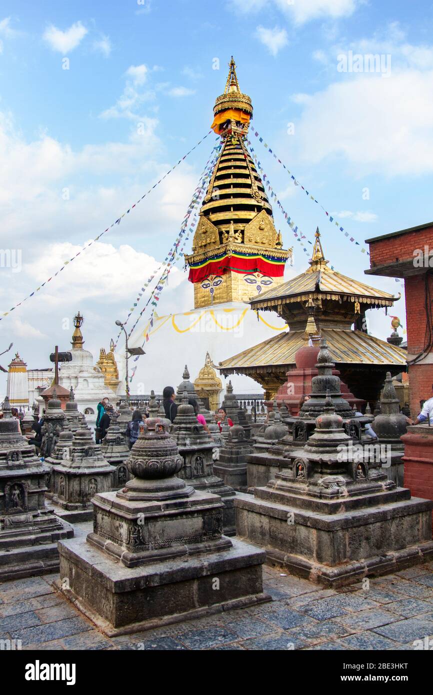 Nepal, Kathmandu, Swayambhunath, Buddhism, Stupa, Buddha Eye, Small ...