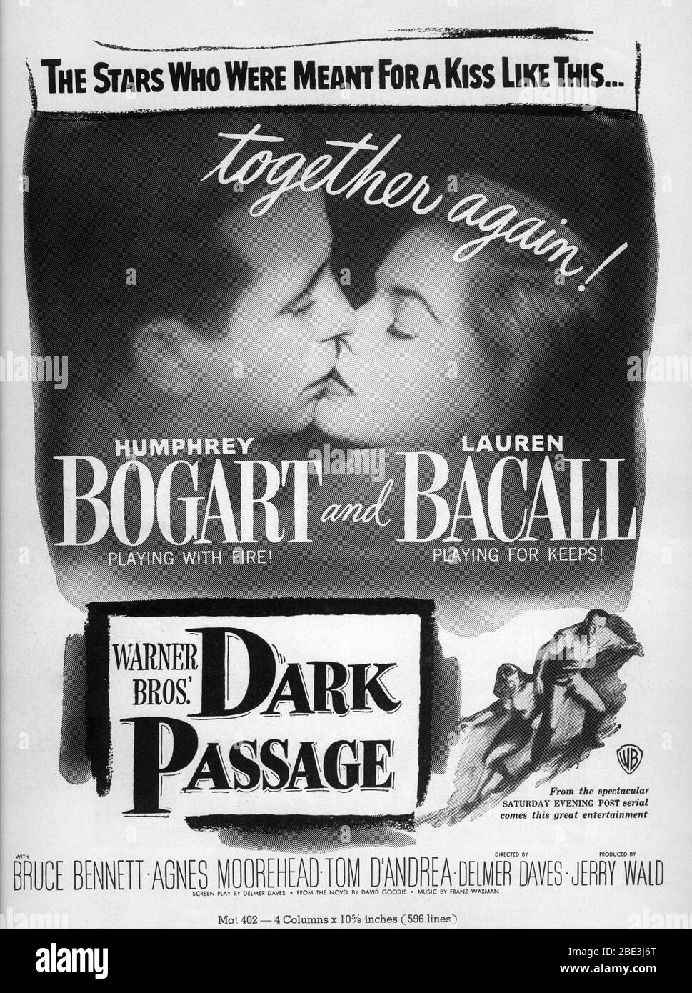 HUMPHREY BOGART and LAUREN BACALL in DARK PASSAGE 1947 director ...