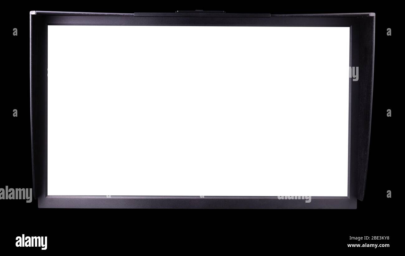 Professional photographer computer monitor with shading hood Stock