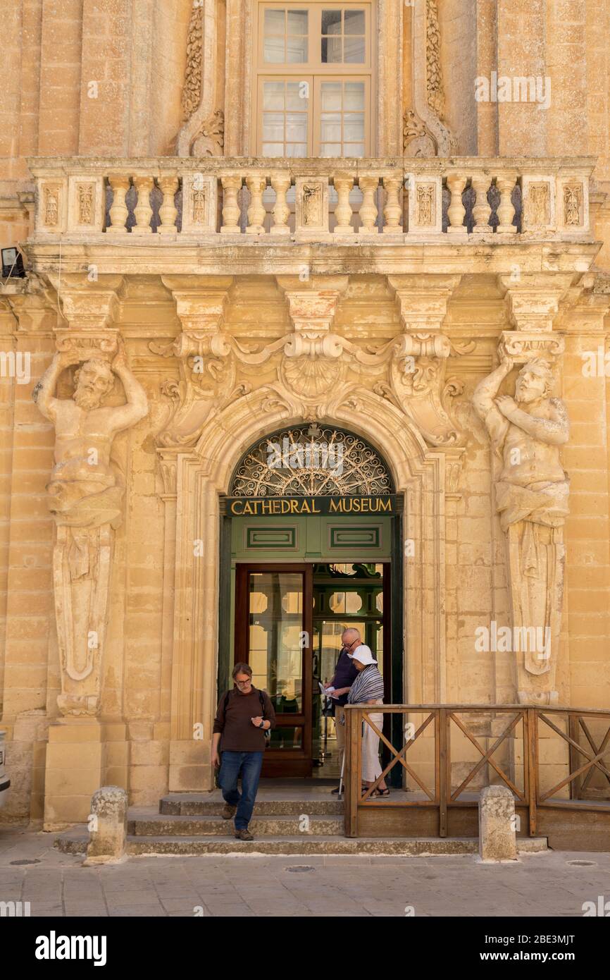 The Cathedral Museum, Silent City of Mdina, Malta Stock Photo