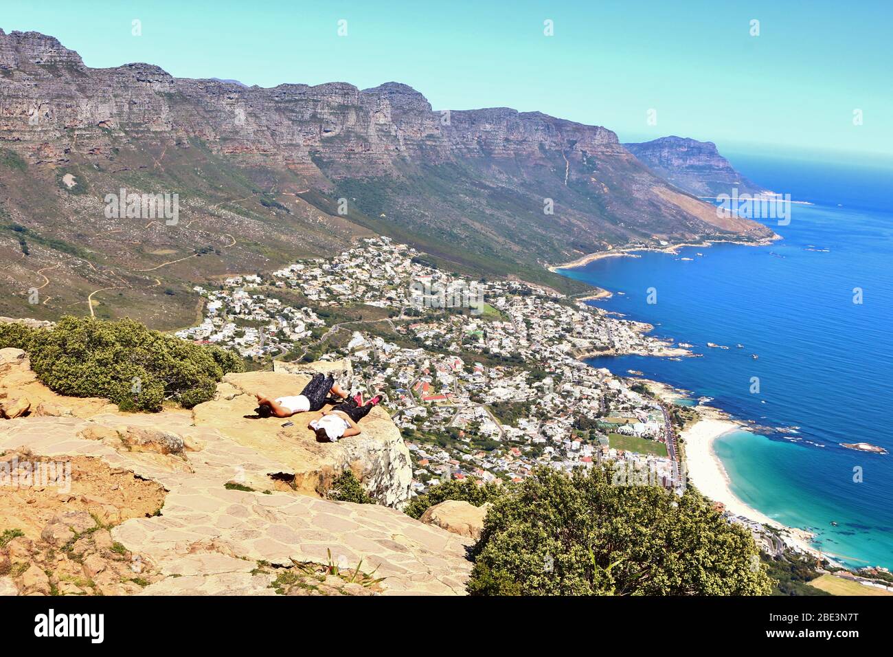 Beautiful South African Coastline near Cape Town. Photo taken from Lion's Head near Cape Town in South Africa. Stock Photo