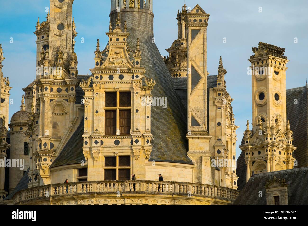 France, Loir-et-Cher (41), Chambord (Unesco World Heritage), royal castle from Renaissance period, roofs and chimneys Stock Photo