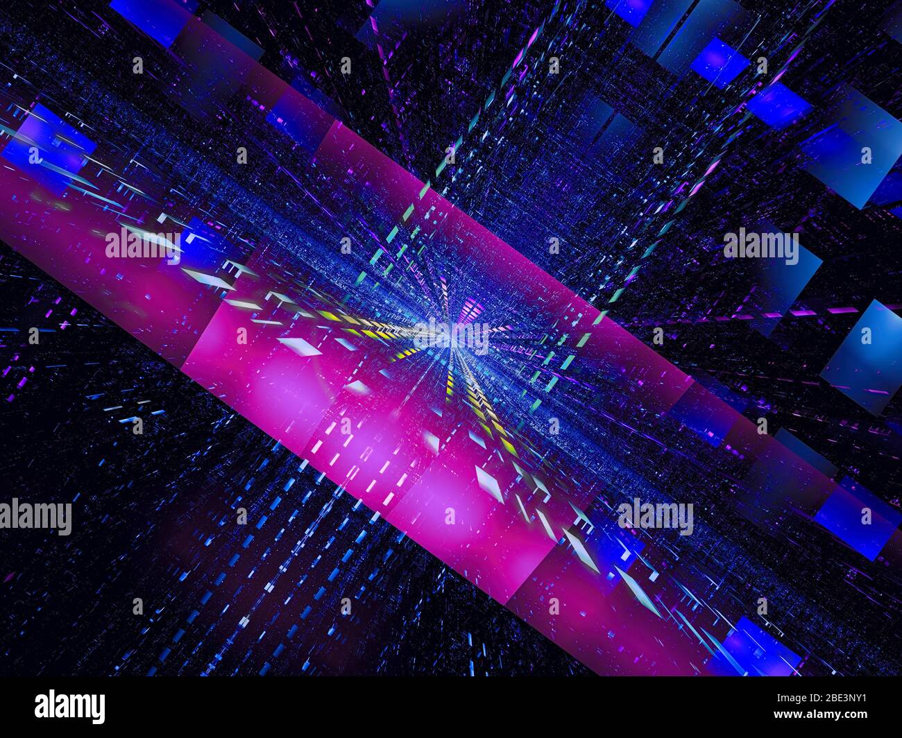 Abstract perspective background with blocks and dots - digitally ...