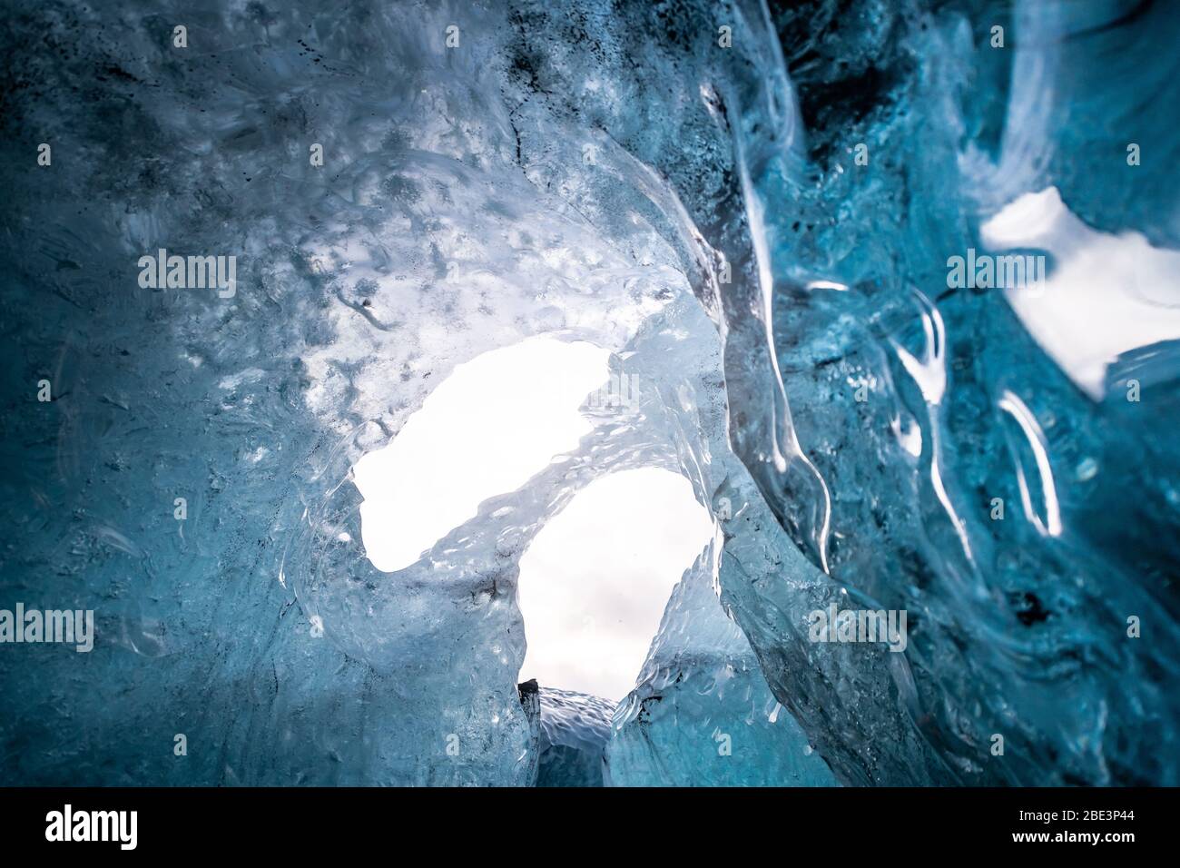 Inside a glacier ice cave in Iceland Stock Photo - Alamy