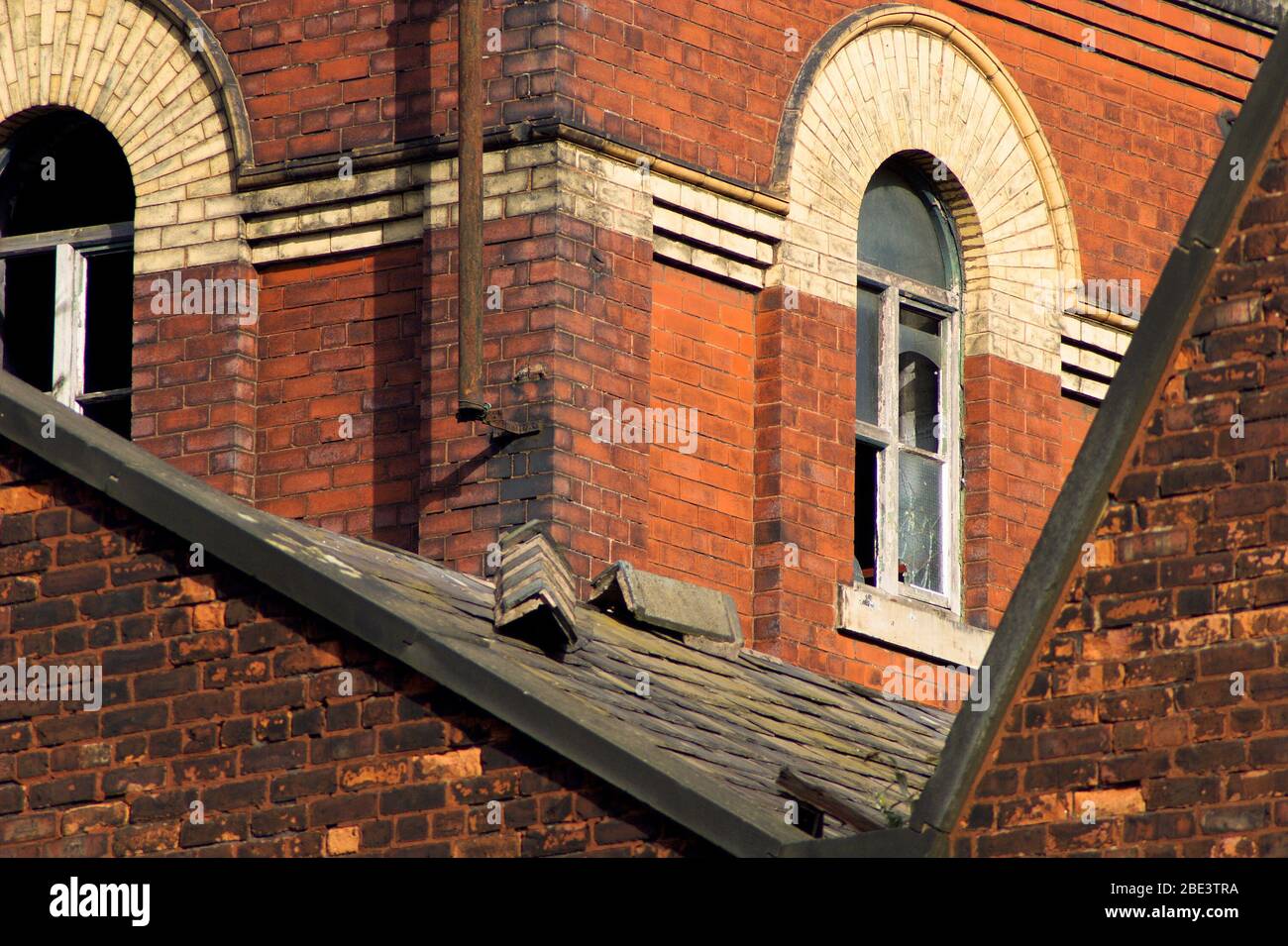 Victorian building detail in the Ancoats district of Manchester Stock Photo