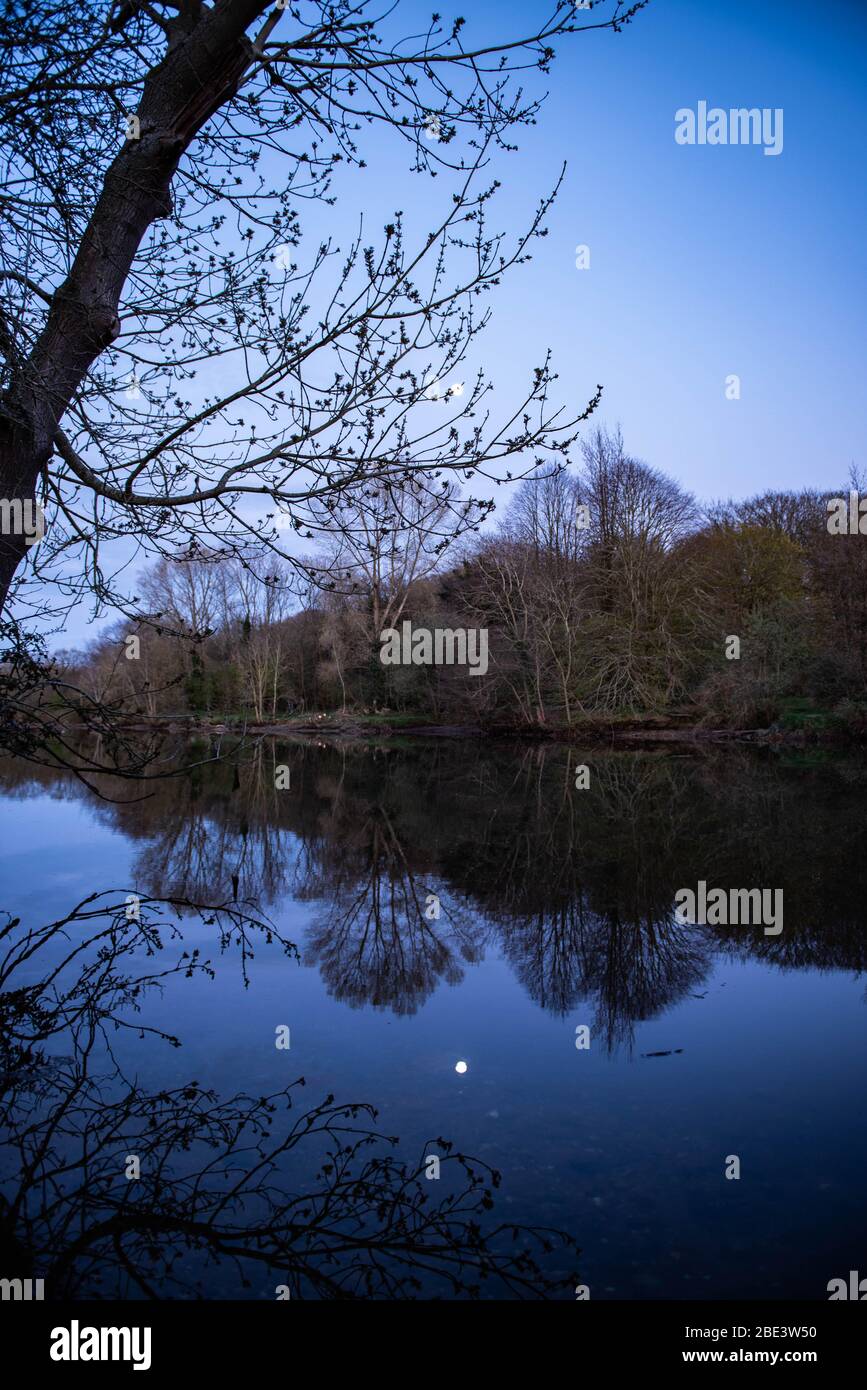 Sunset around River Green, Thorpe St Andrew, Norwich, Norfolk Stock