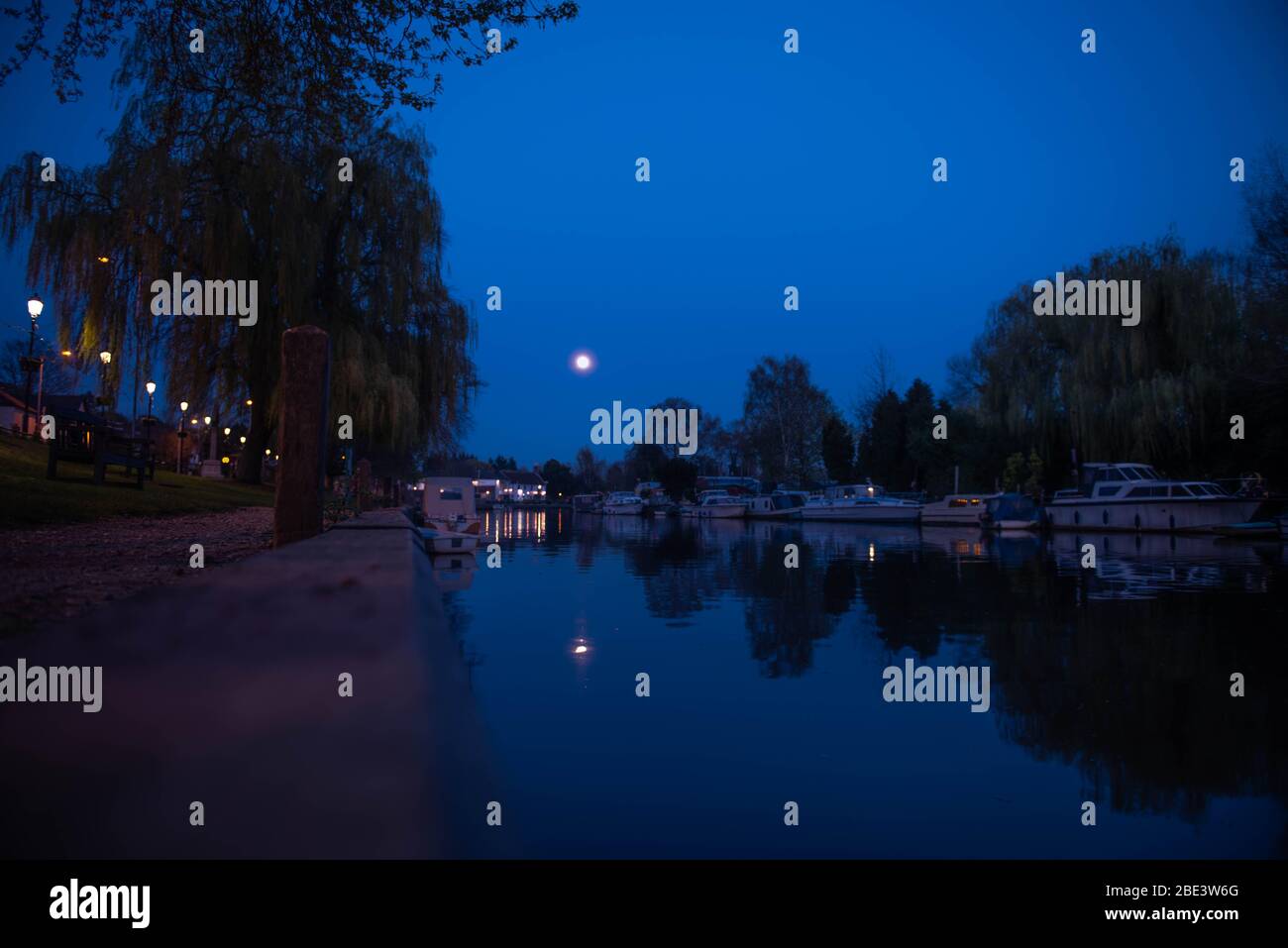 Sunset around River Green, Thorpe St Andrew, Norwich, Norfolk Stock