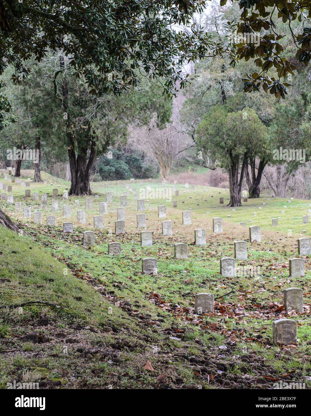 Soldier cemetery from the civil war in Vicksburg, Mississippi Stock Photo