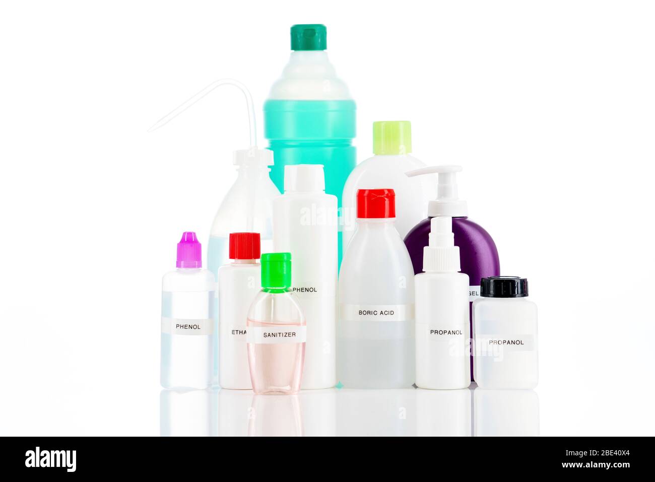 Bottles of disinfectant Stock Photo Alamy