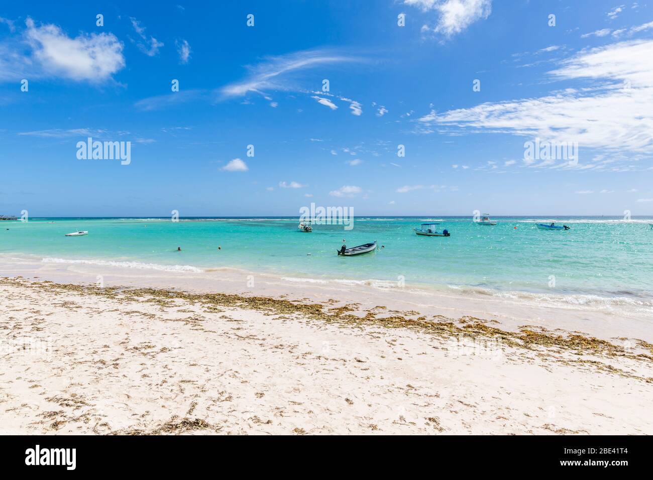 View of Worthing Beach, Barbados, West Indies, Caribbean, Central America Stock Photo