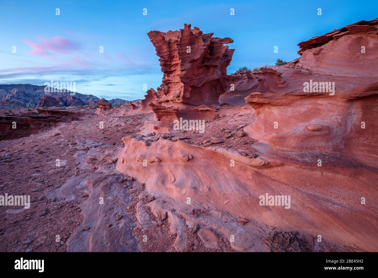 Sunset at Little Finland in Gold Butte National Monument Stock Photo