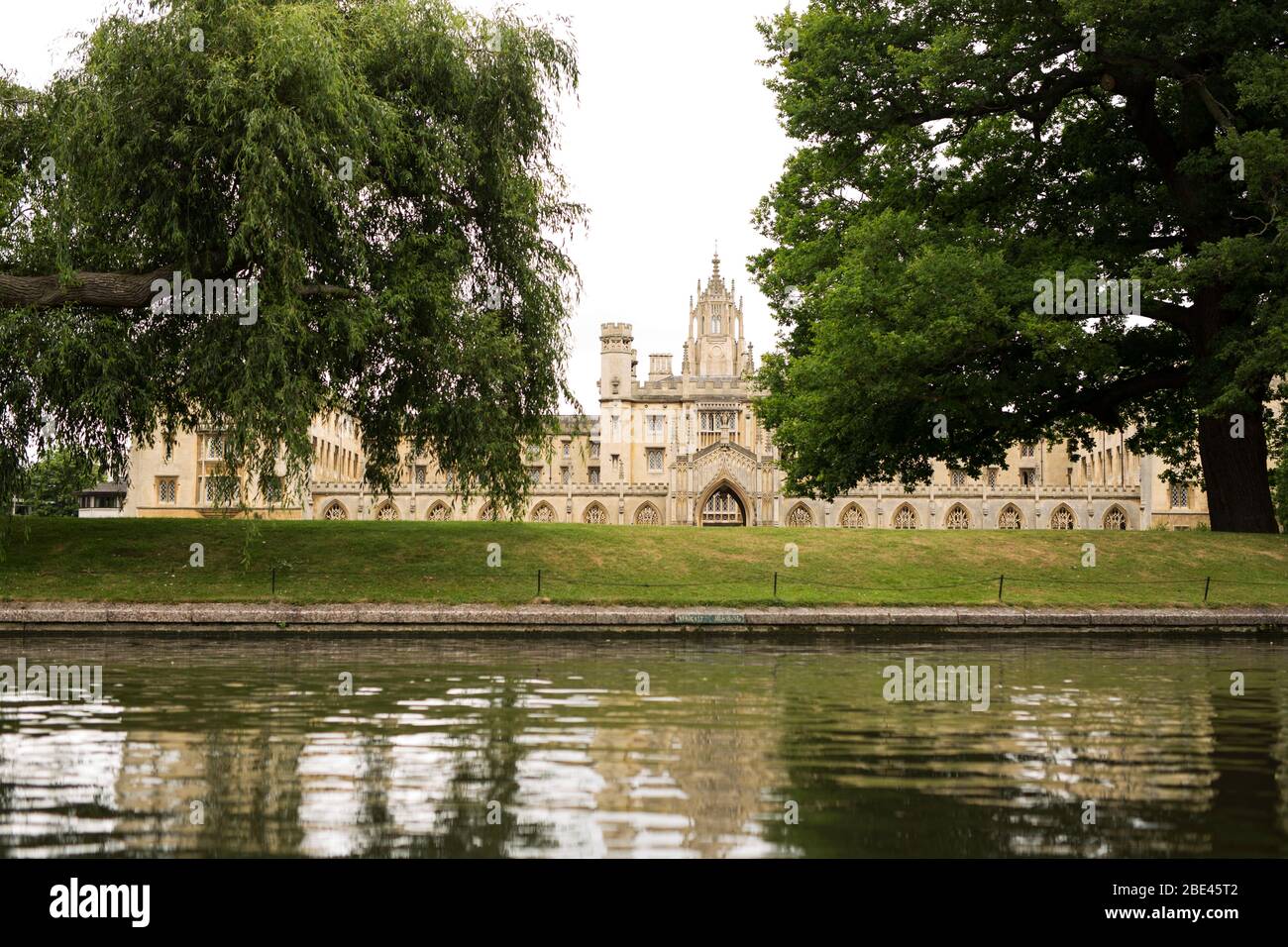 St John's College along the bank of the river Cam in Cambridge, England, United Kingdom. Stock Photo