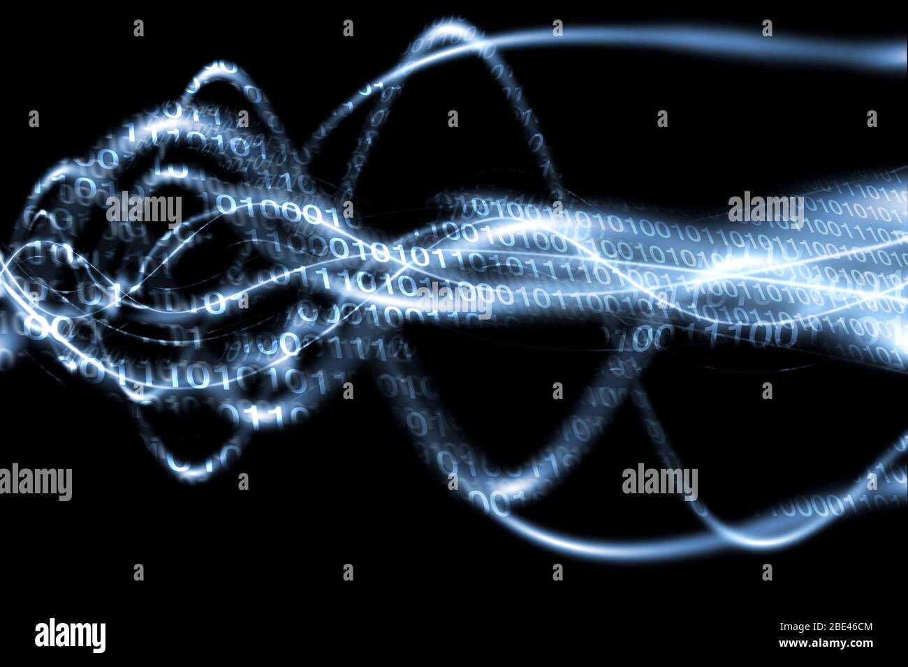 The data is flowing along the sine waves. Stock Photo