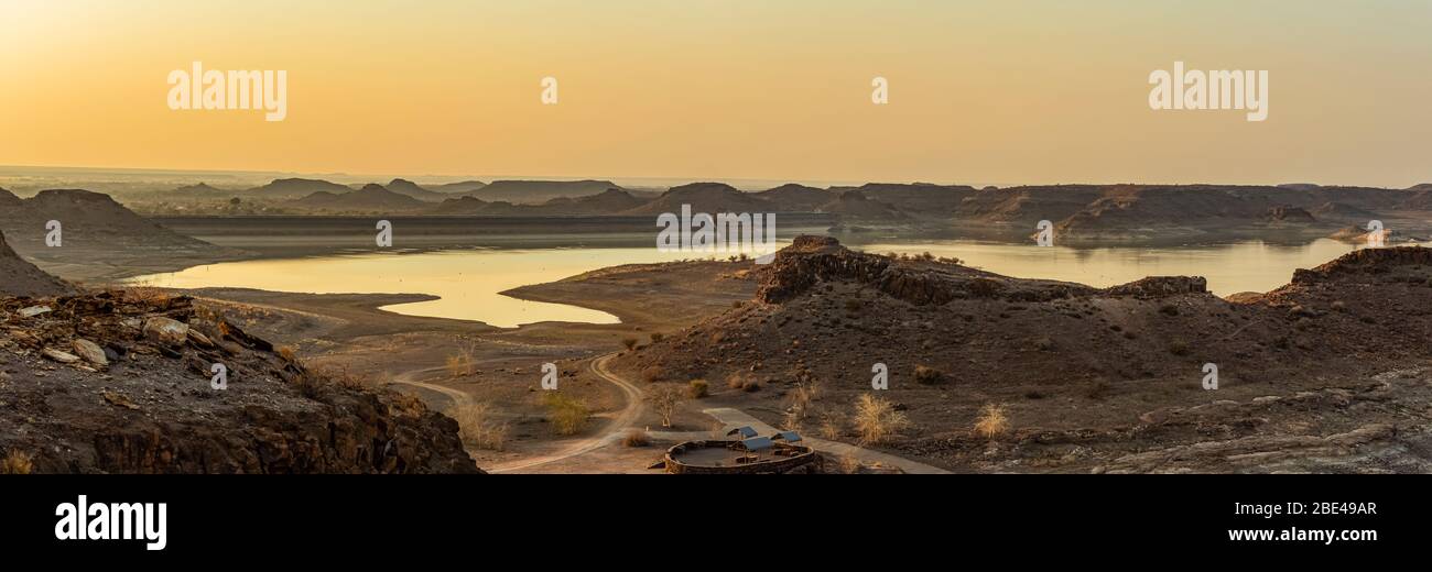 Hardap Dam at sunrise, Hardap Region; Namibia Stock Photo