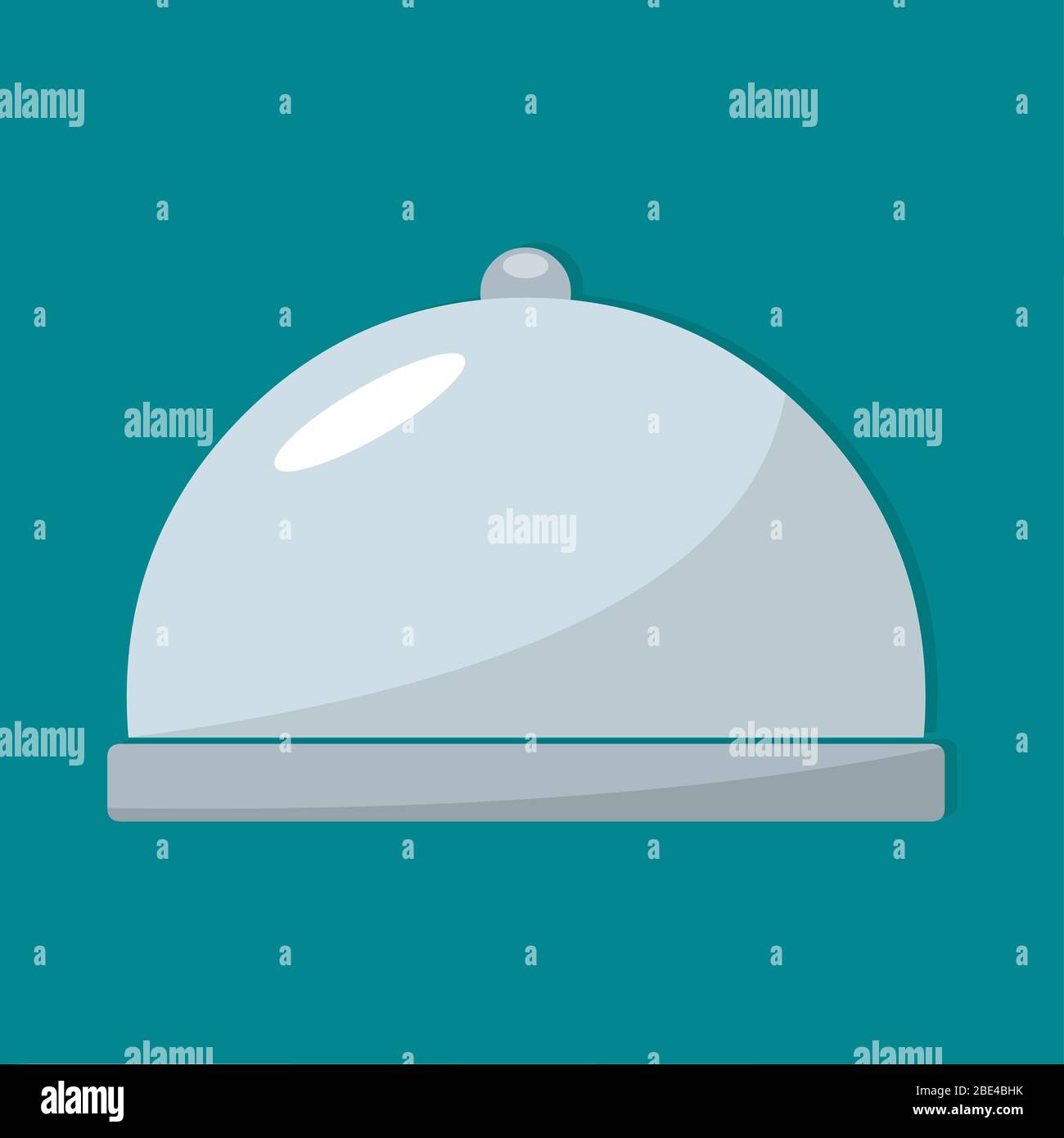 serving platter with dome isolated icon vector illustration Stock Vector