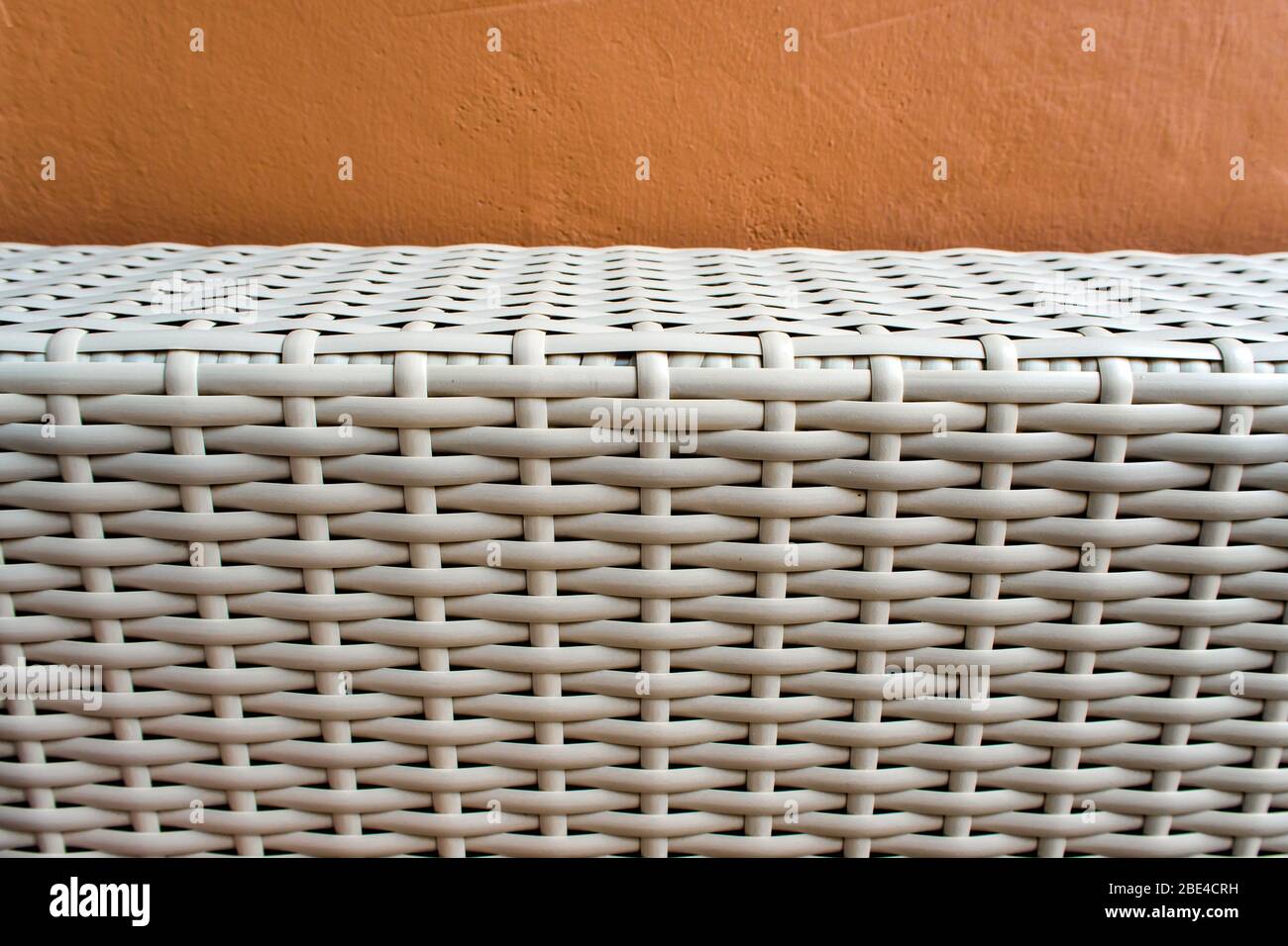 Texture of artificial bamboo weave daybeds at the outdoor furniture Stock Photo