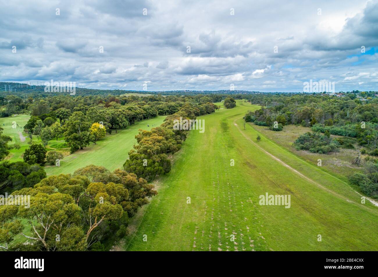 Aerial view of Rowille golf course in Melbourne, Australia Stock Photo