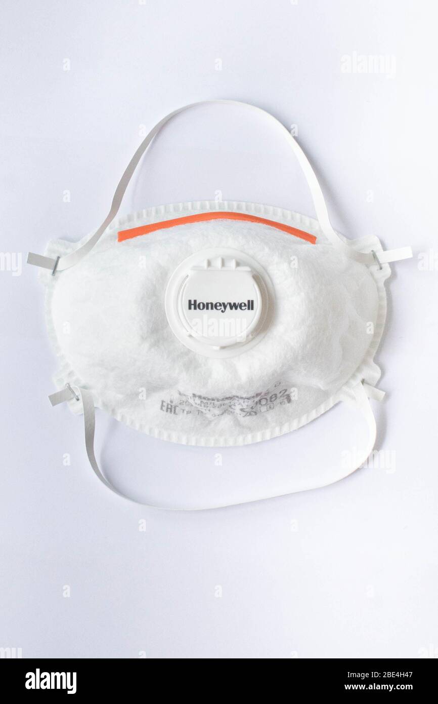 The highest standard of protection respirator mask, honeywell N100 or FFP3 grade. For coronavirus protection concepts. Clipping path is in jpg. Stock Photo