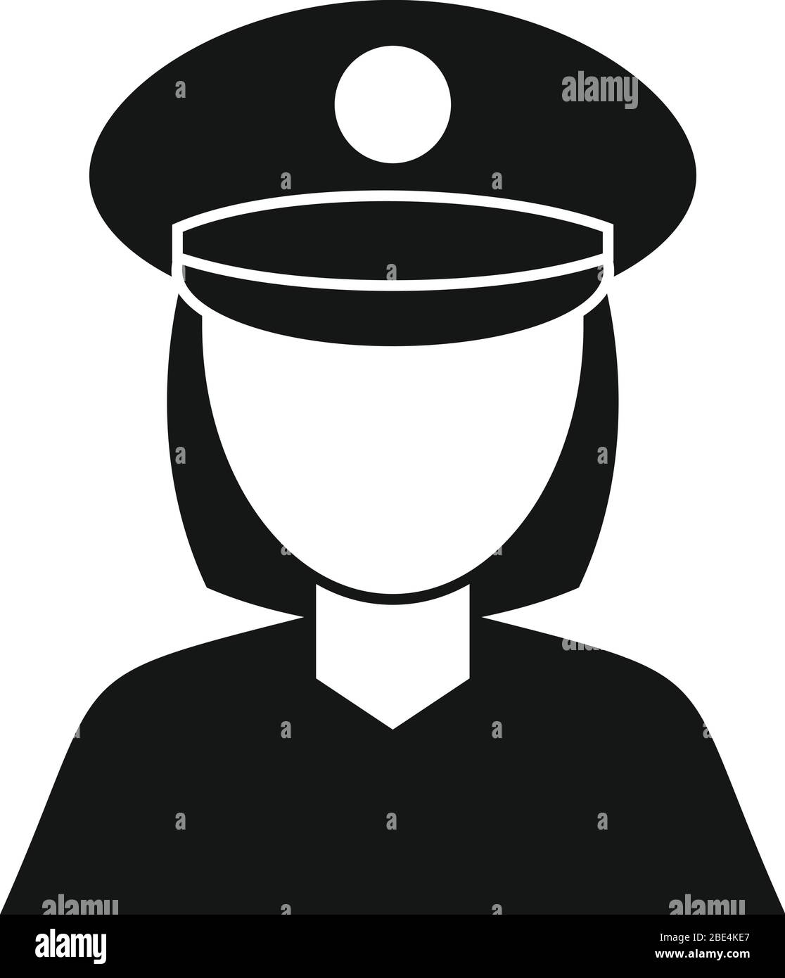 Police woman icon. Simple illustration of police woman vector icon for web design isolated on white background Stock Vector