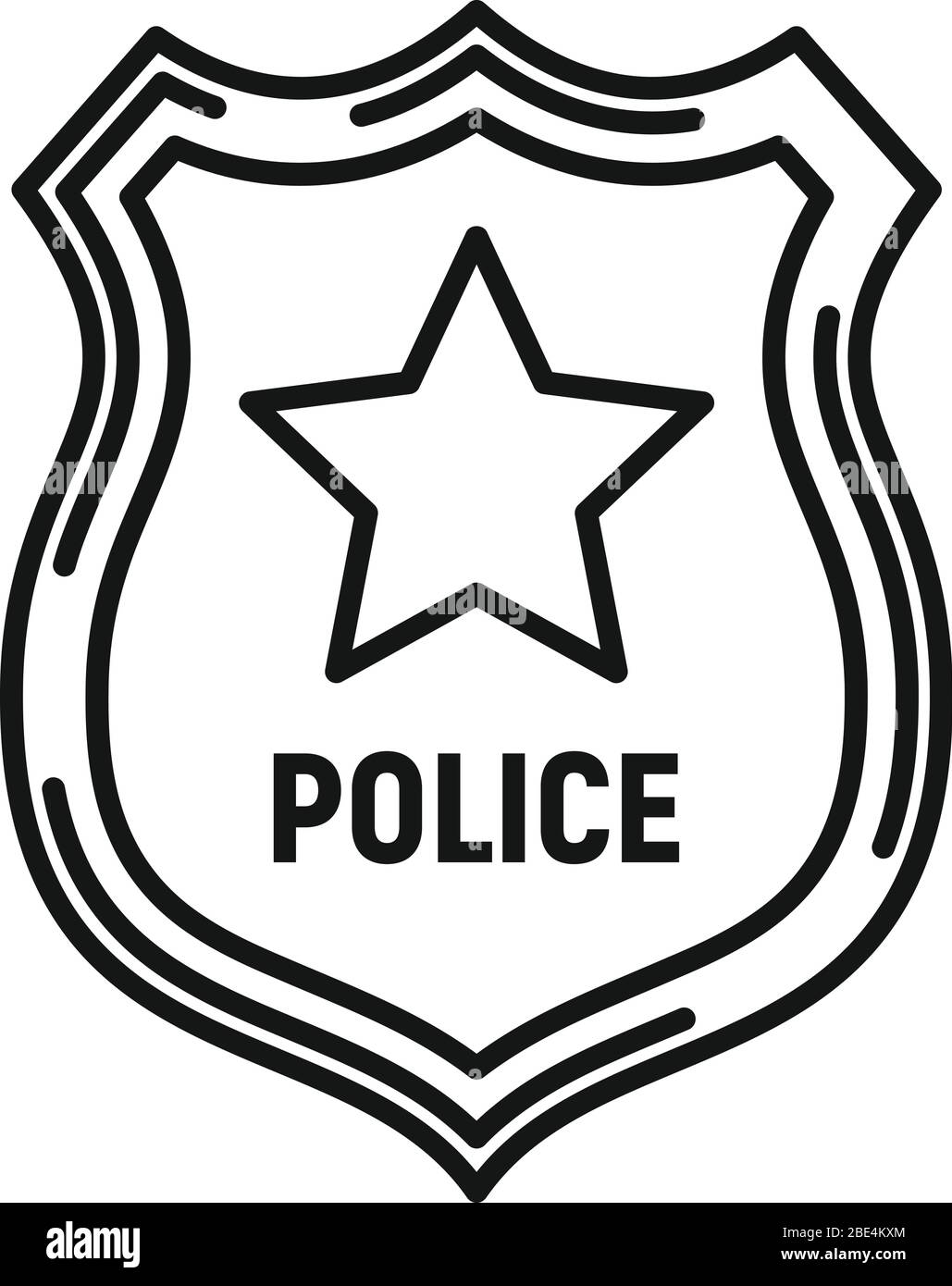 Police badge icon. Outline police badge vector icon for web design