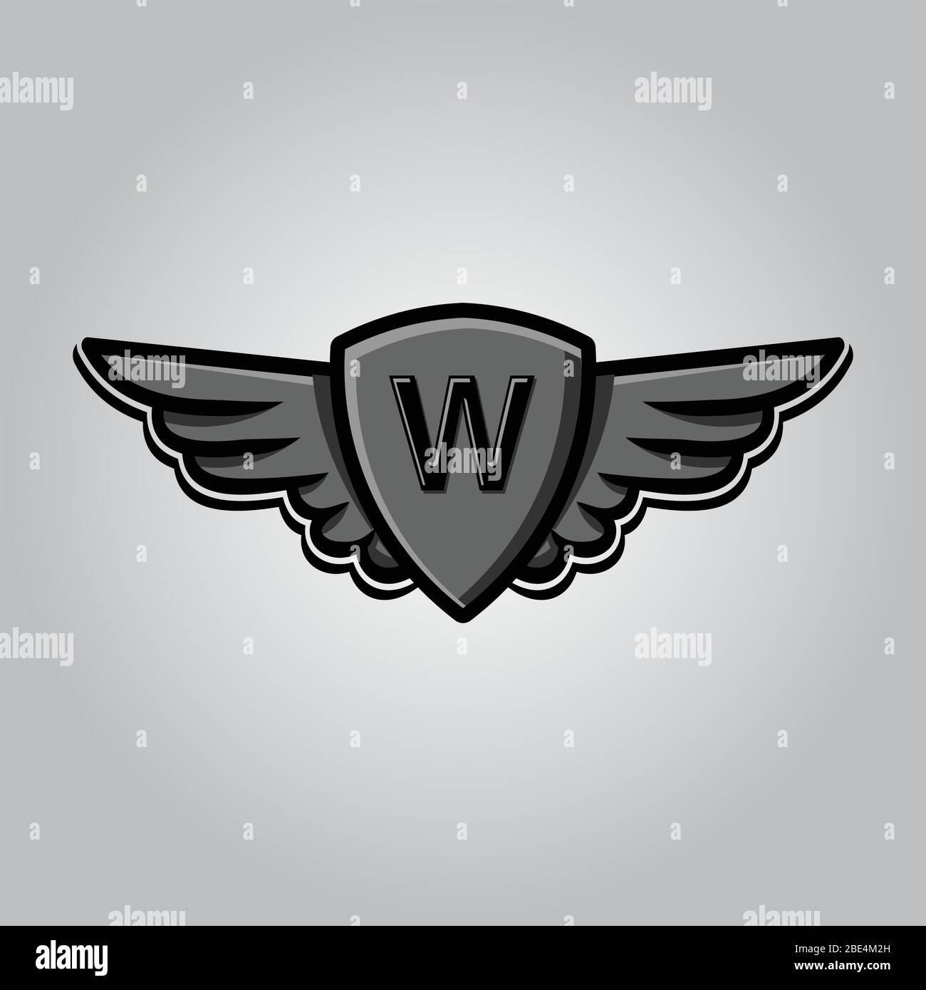 Initial Letter W, Shield Security, wing logo design. Vector ...