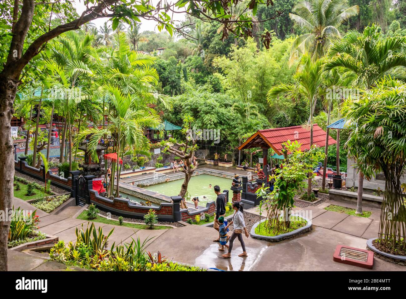 Horizontal view of Banjar hot Springs in Bali, Indonesia. Stock Photo