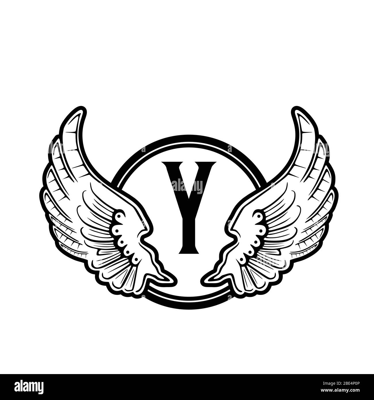 initial letter Y Wing round badge logo design, isolated on white background  Stock Vector Image & Art - Alamy