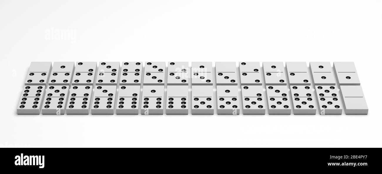 Premium Photo  Dominoes game blocks white color with black dots isolated  against white background 3d illustration