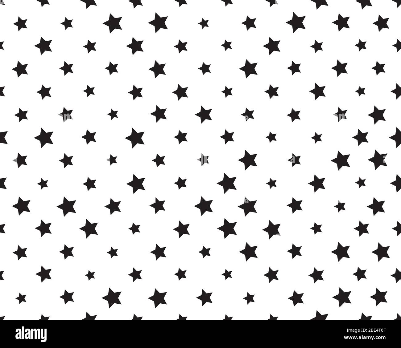 Seamless pattern with black stars on a white background Stock Photo - Alamy