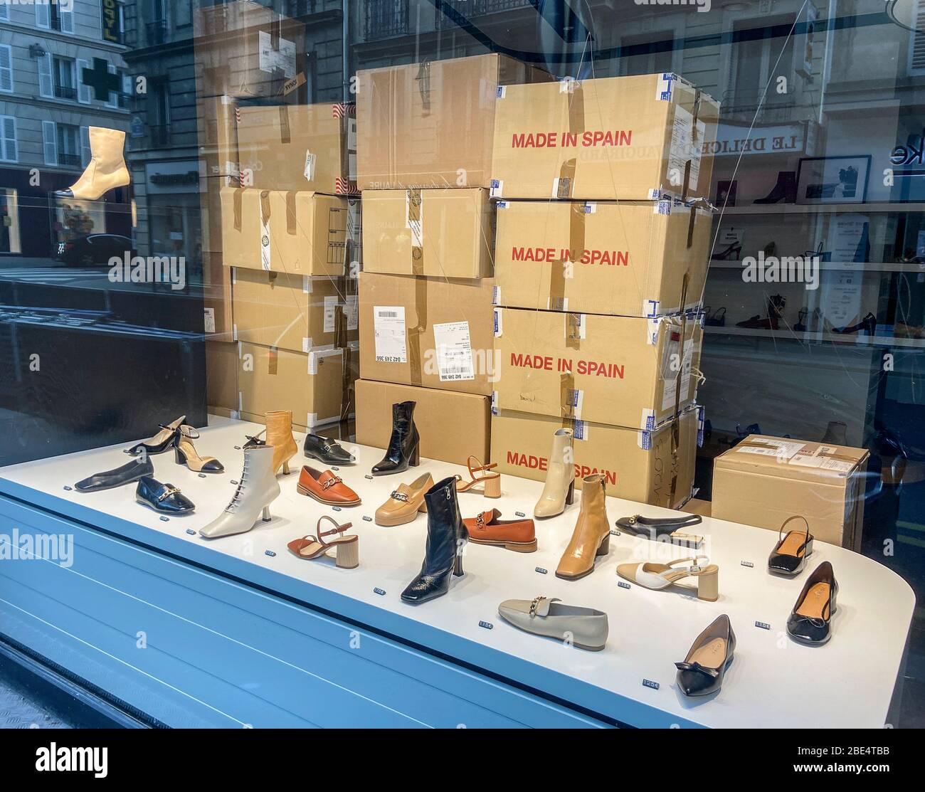 LOCKDOWN:SHOES STORE Stock Photo