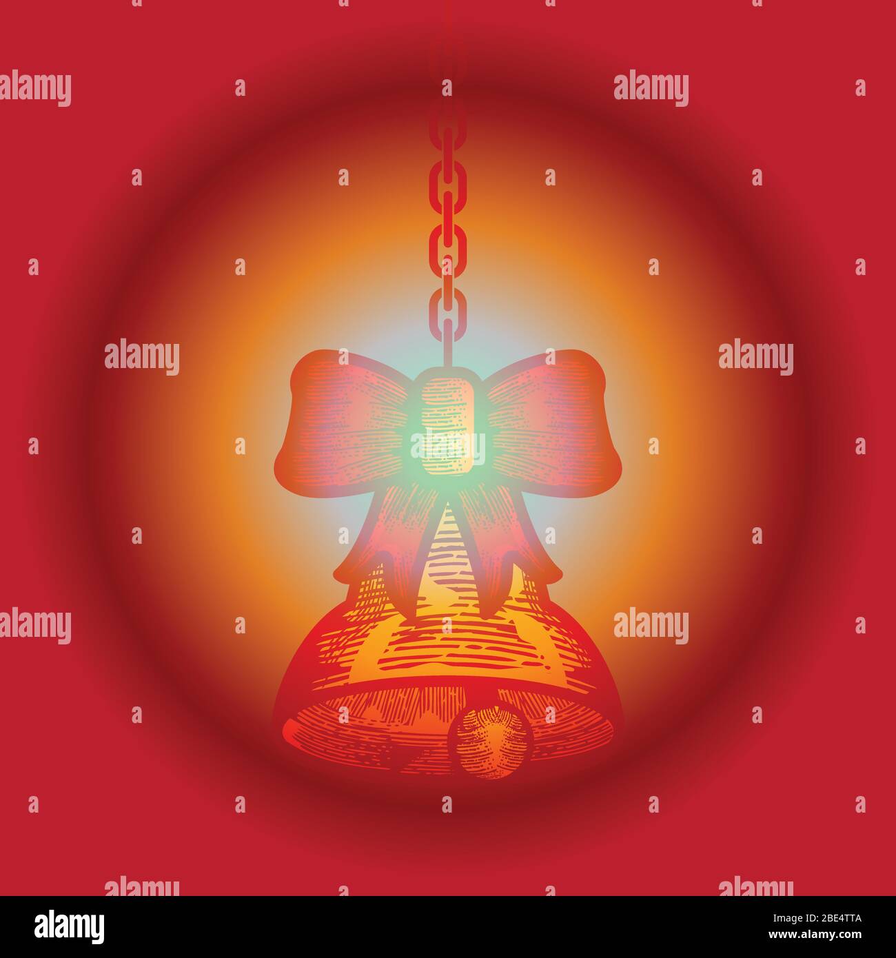 Merry Christmas Background, with glitter and fir tree, Bell. Vector ...