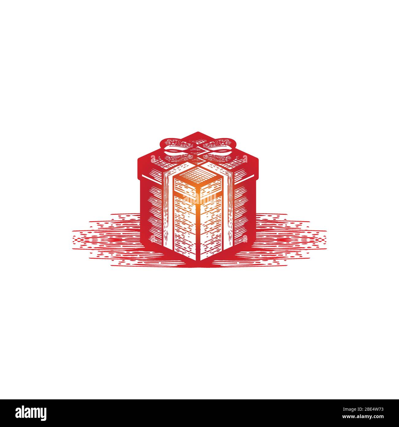 gift box, bow, bell. christmas element logo design. Vector Illustration Stock Vector